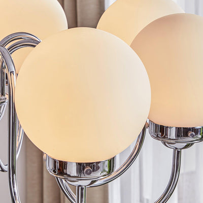 Dostor Chandelier Globe Chrome Curved Arm