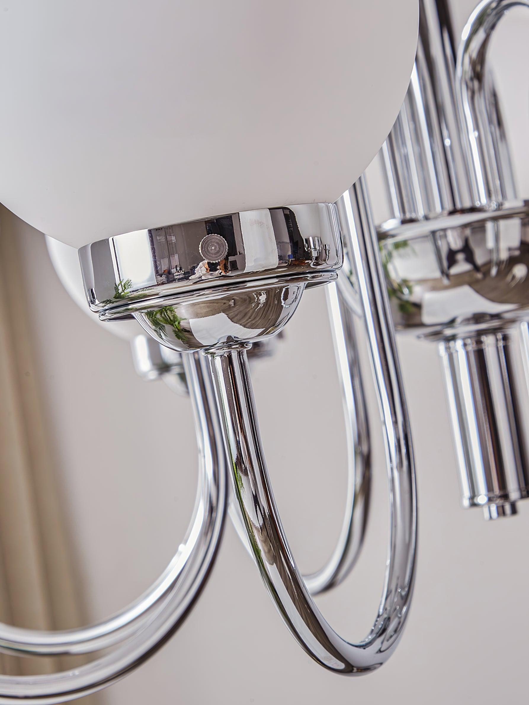 Dostor Chandelier Globe Chrome Curved Arm