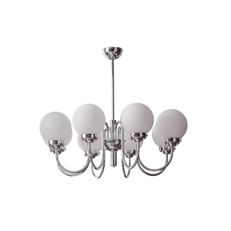 Dostor Chandelier Globe Chrome Curved Arm