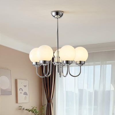 Dostor Chandelier Globe Chrome Curved Arm