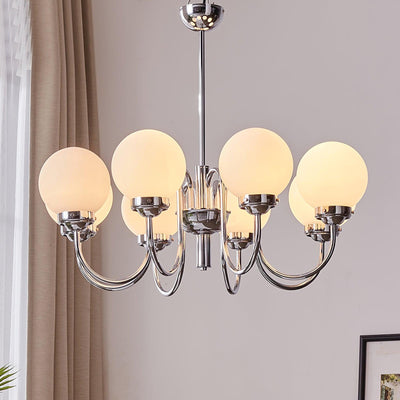 Dostor Chandelier Globe Chrome Curved Arm