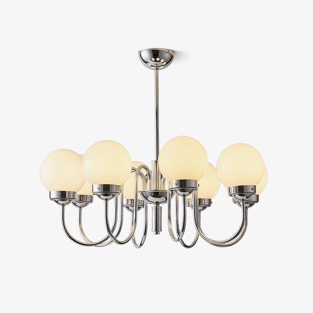 Dostor Chandelier Globe Chrome Curved Arm