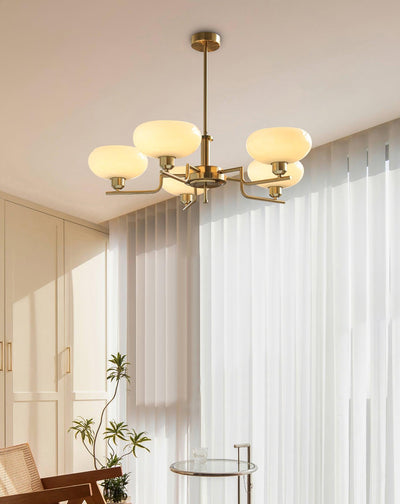 Amino Pendant Lamp Glass Globe Brass Frame