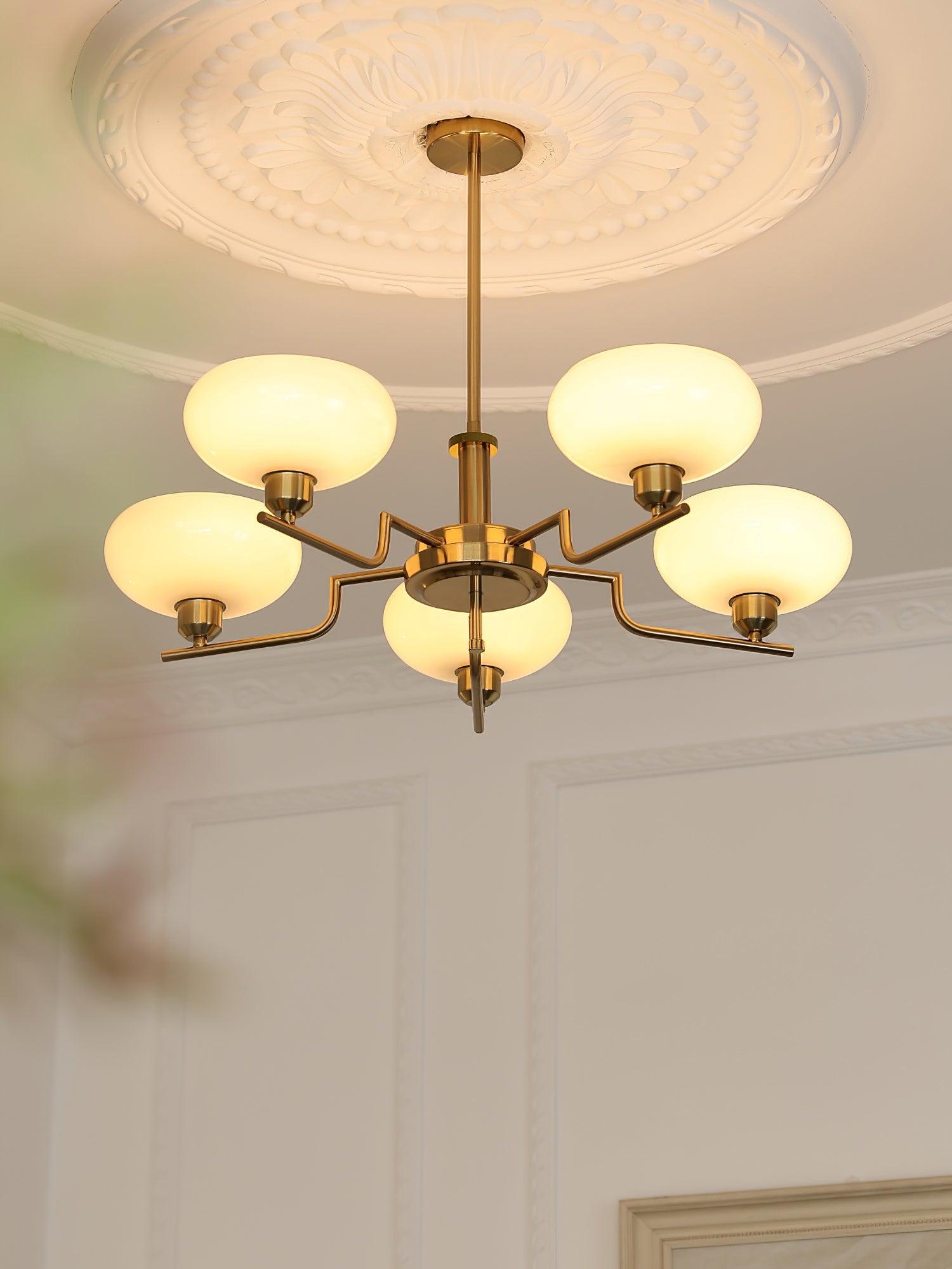 Amino Pendant Lamp Glass Globe Brass Frame