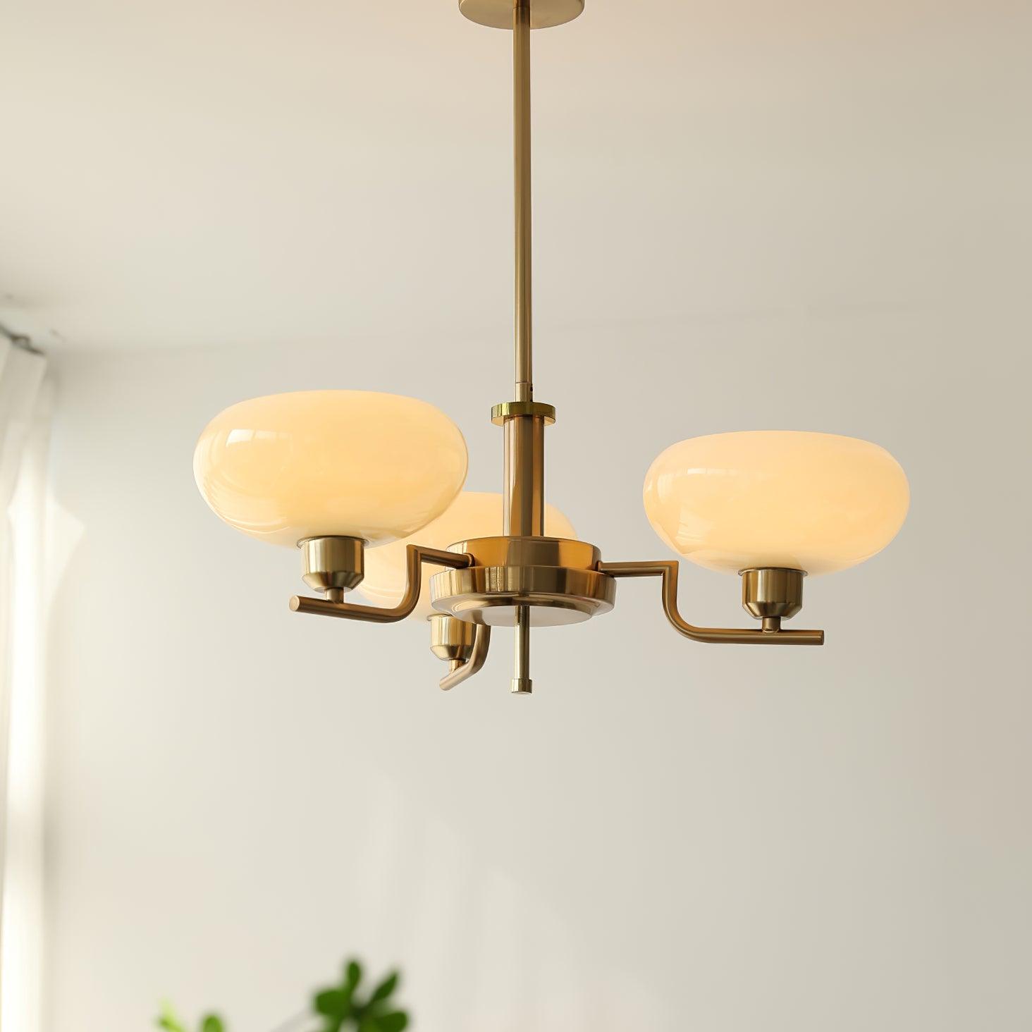 Amino Pendant Lamp Glass Globe Brass Frame