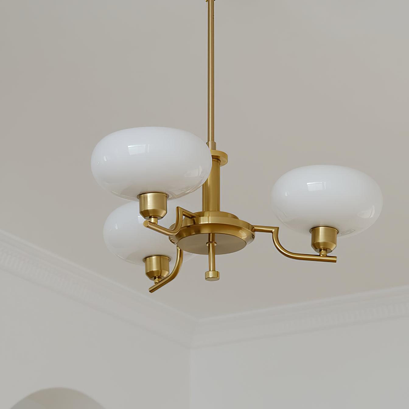 Amino Pendant Lamp Glass Globe Brass Frame