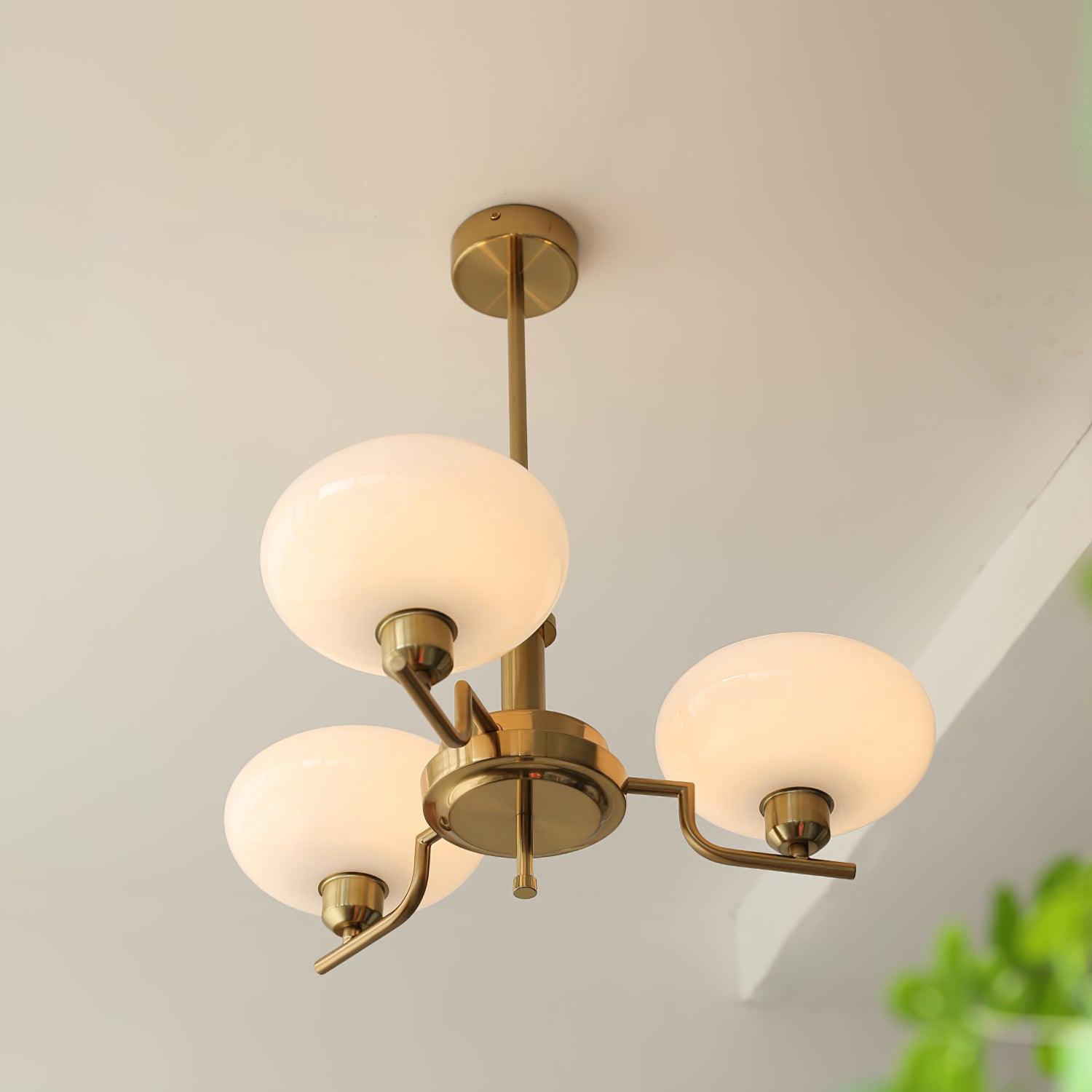 Amino Pendant Lamp Glass Globe Brass Frame