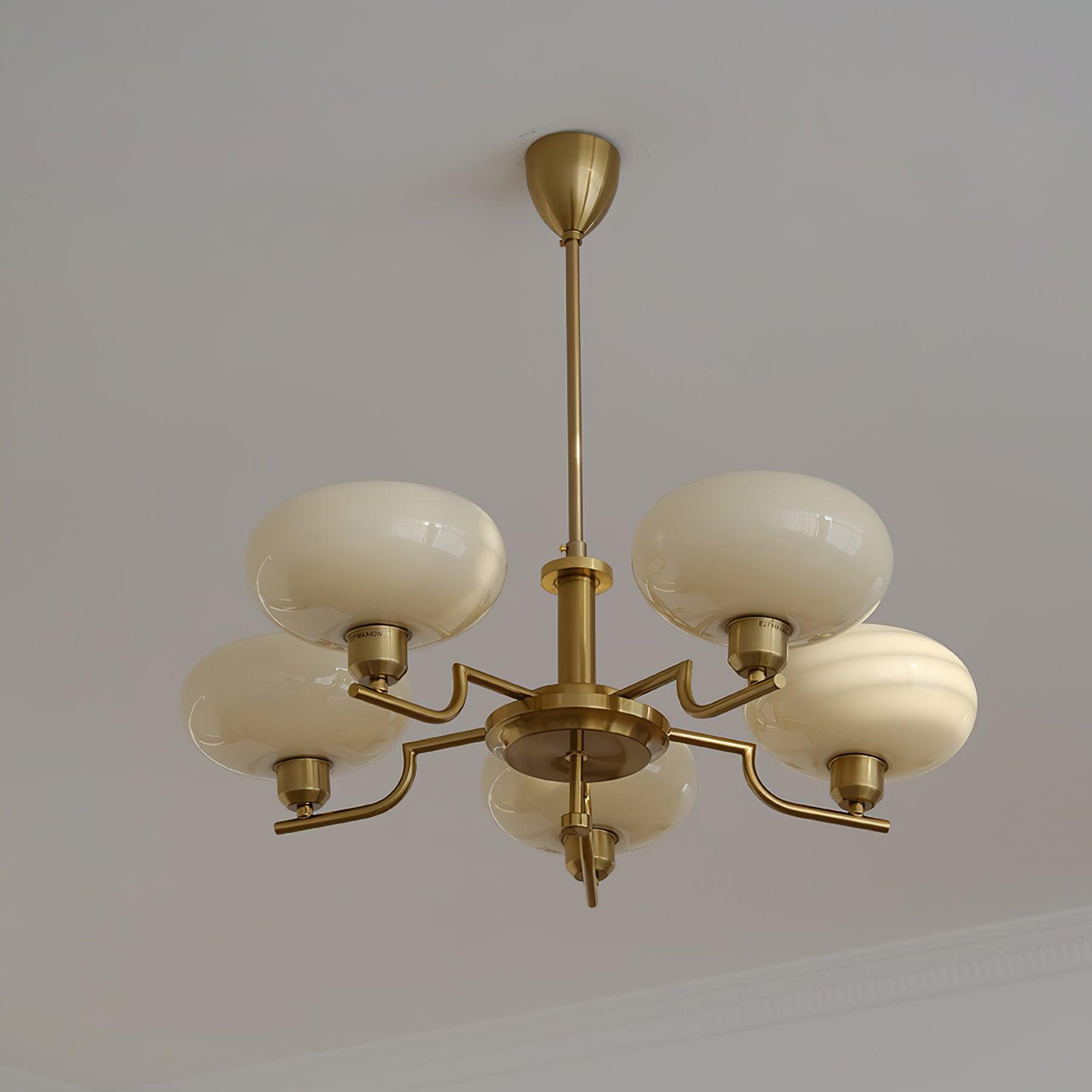 Amino Pendant Lamp Glass Globe Brass Frame