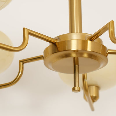 Amino Pendant Lamp Glass Globe Brass Frame