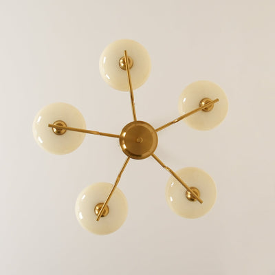 Amino Pendant Lamp Glass Globe Brass Frame