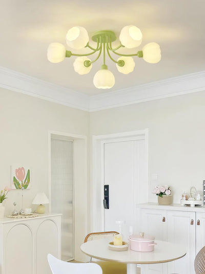 Zenorarae Elegance Matcha Glass Ceiling Lamp