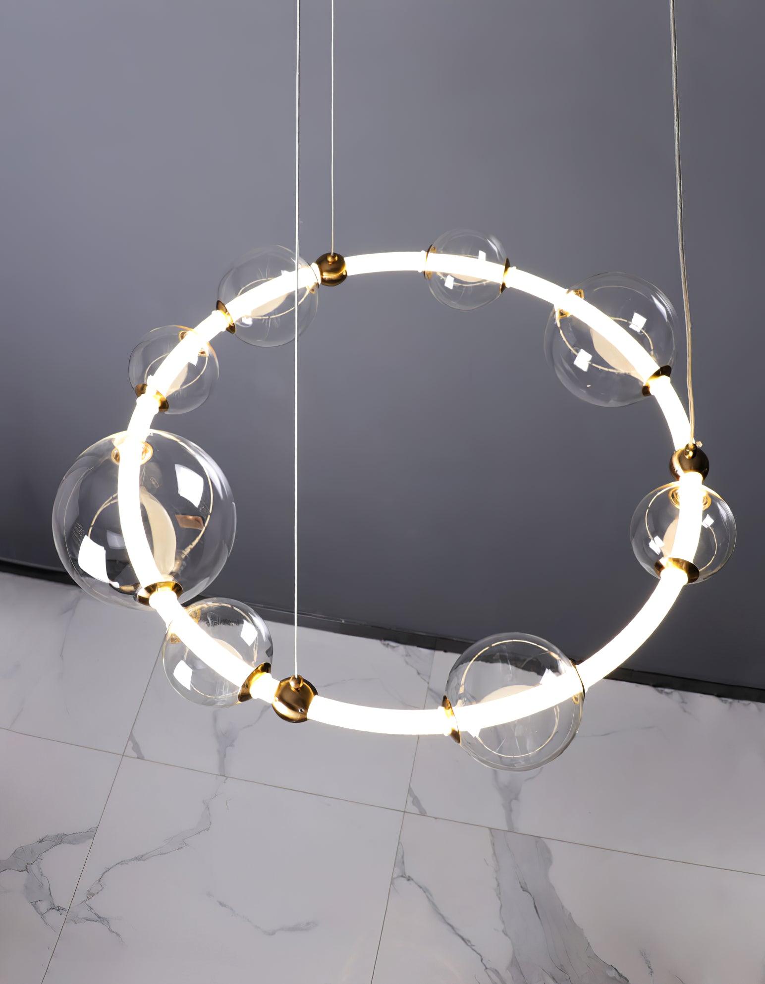 Cera Chandelier Bubble Clear Ring Contemporary Minimalist