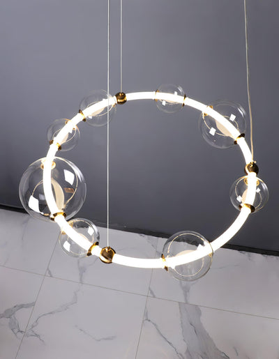 Cera Chandelier Bubble Clear Ring Contemporary Minimalist