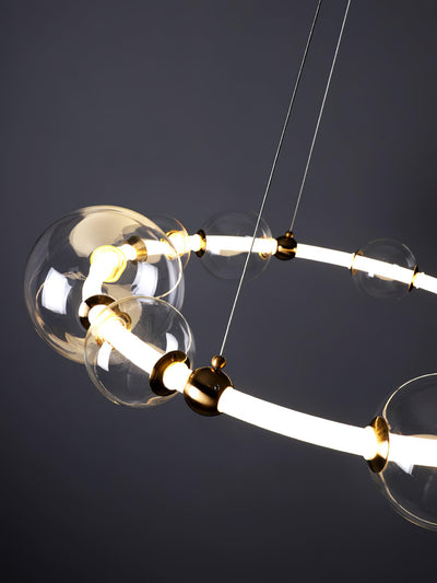 Cera Chandelier Bubble Clear Ring Contemporary Minimalist