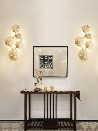 Rylso Wall Lamp Lotus Leaf Brass