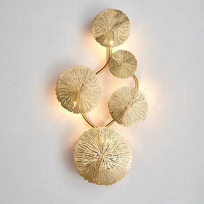 Rylso Wall Lamp Lotus Leaf Brass