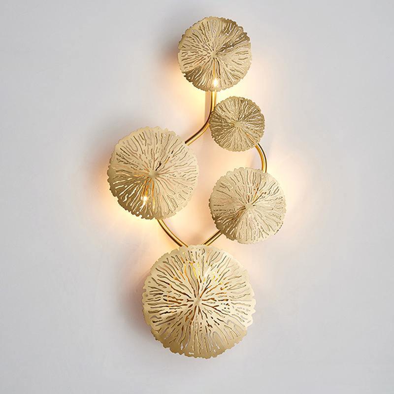 Rylso Wall Lamp Lotus Leaf Brass
