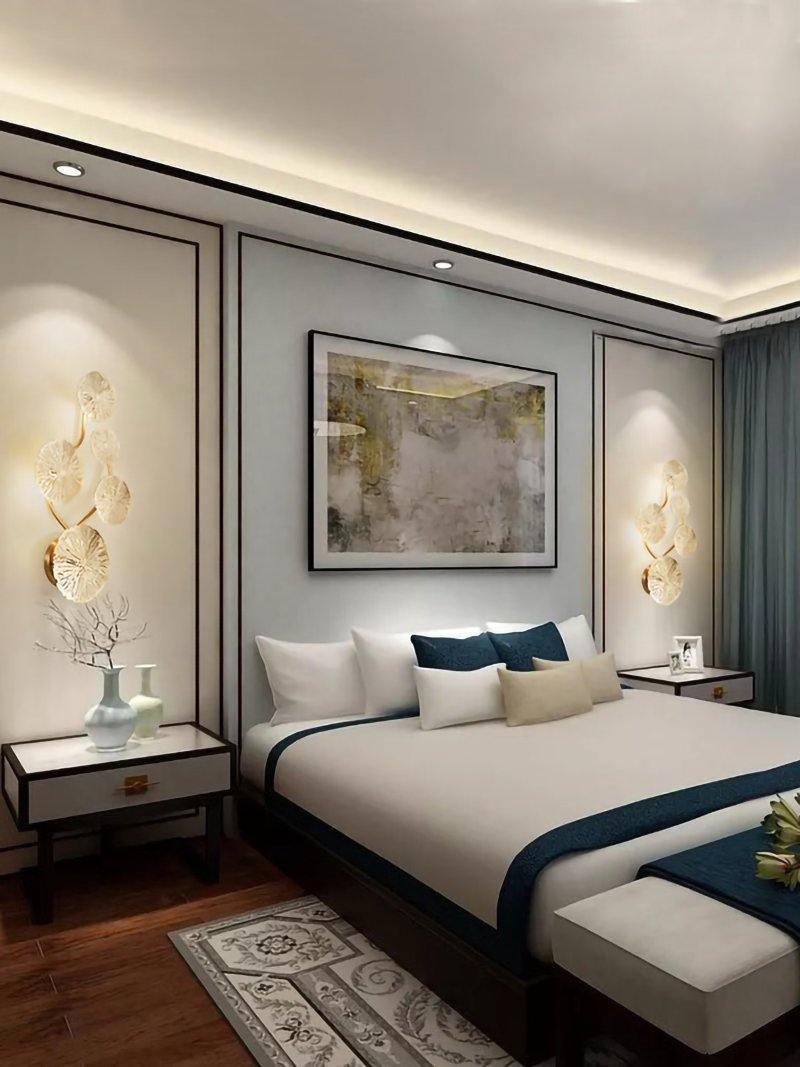 Rylso Wall Lamp Lotus Leaf Brass