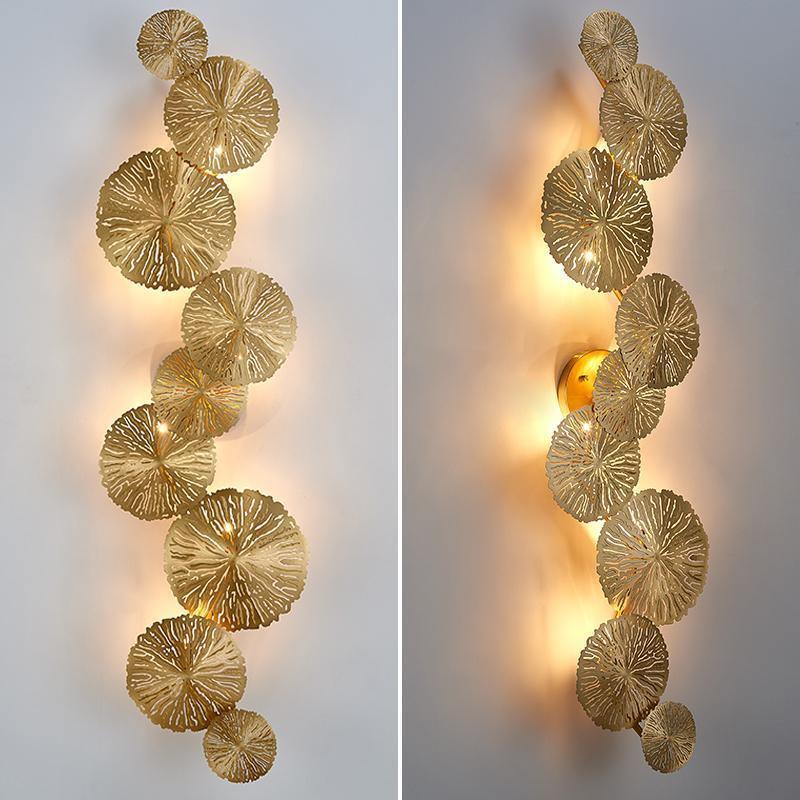 Rylso Wall Lamp Lotus Leaf Brass