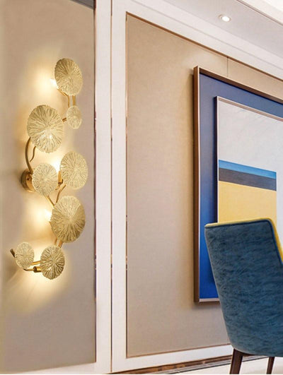 Rylso Wall Lamp Lotus Leaf Brass