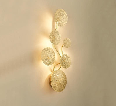 Rylso Wall Lamp Lotus Leaf Brass