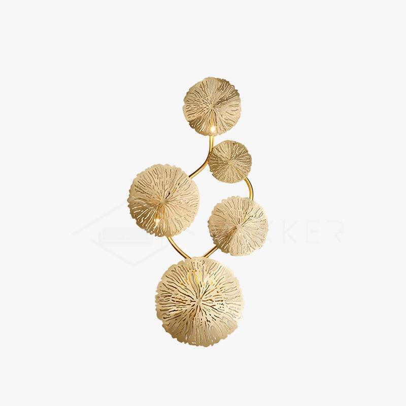 Rylso Wall Lamp Lotus Leaf Brass