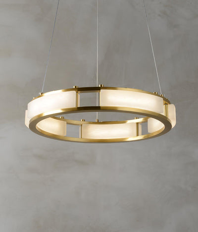 Dythan Minimalist Alabaster Ring Pendant Light
