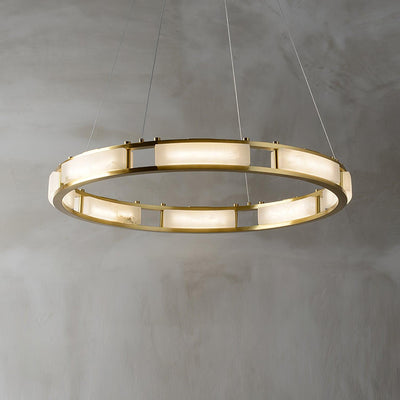 Dythan Minimalist Alabaster Ring Pendant Light