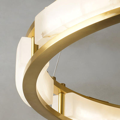 Dythan Minimalist Alabaster Ring Pendant Light