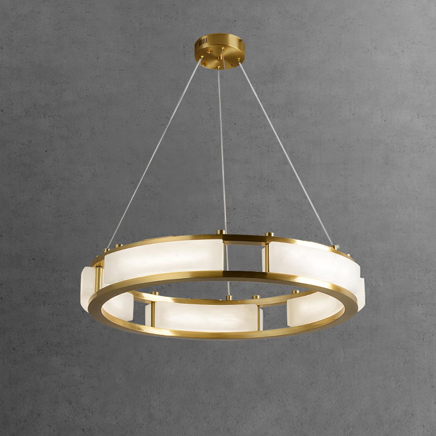 Dythan Minimalist Alabaster Ring Pendant Light