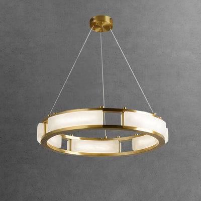 Dythan Minimalist Alabaster Ring Pendant Light