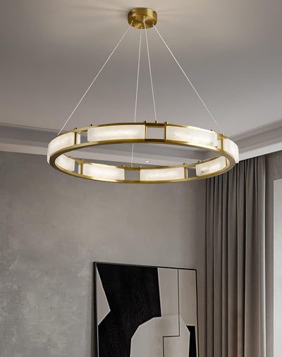 Dythan Minimalist Alabaster Ring Pendant Light