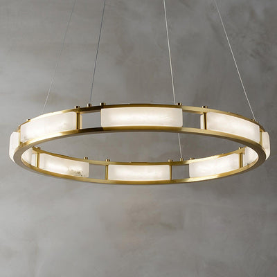 Dythan Minimalist Alabaster Ring Pendant Light