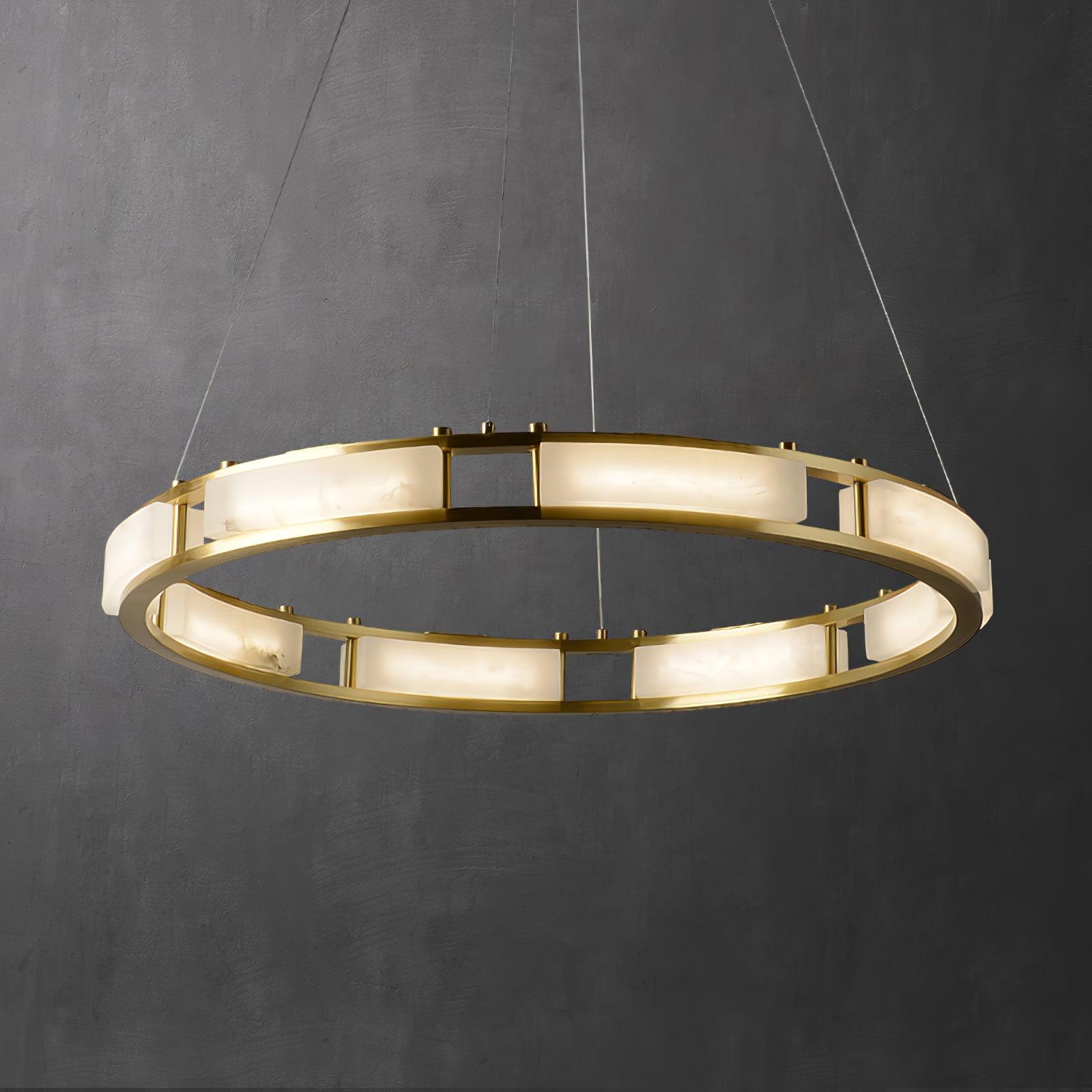 Dythan Minimalist Alabaster Ring Pendant Light