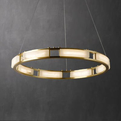 Dythan Minimalist Alabaster Ring Pendant Light