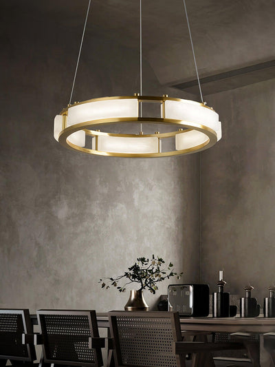 Dythan Minimalist Alabaster Ring Pendant Light