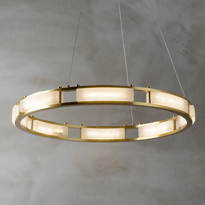 Dythan Minimalist Alabaster Ring Pendant Light