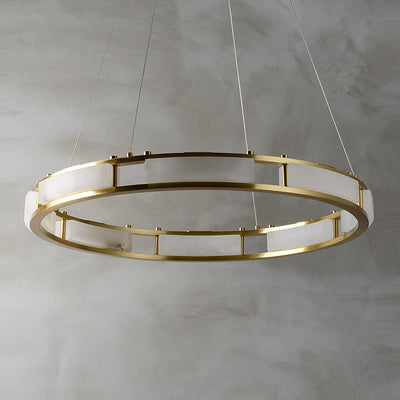 Dythan Minimalist Alabaster Ring Pendant Light