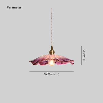 Aria Flower Glass Hanging Pendant Light Hardwire / Plug