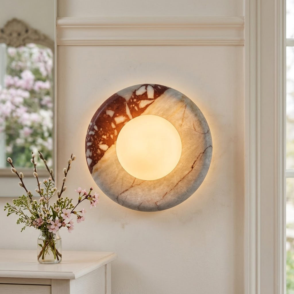 Westley Red Marble Indoor Wall Light