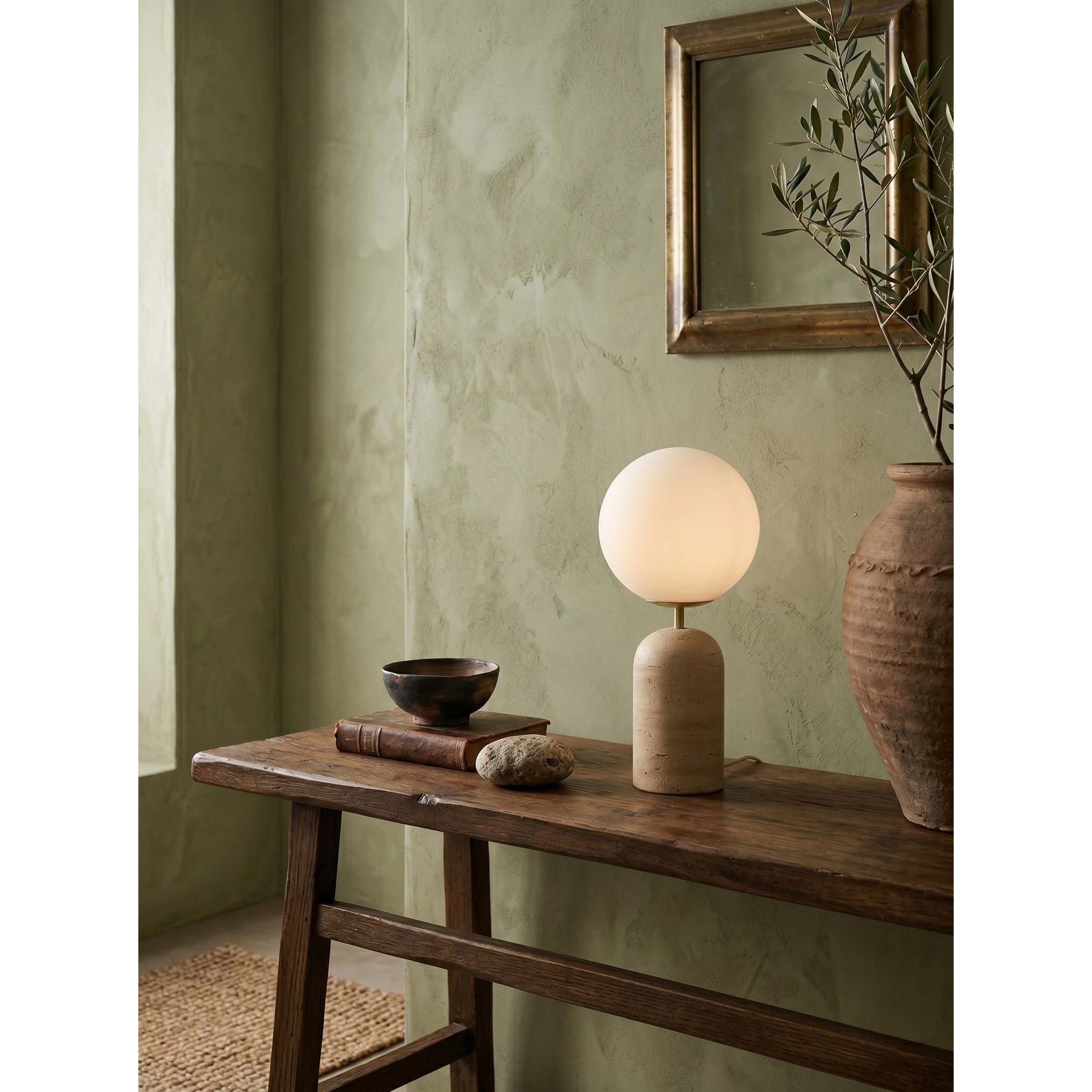 Nuvor Travertine Table Lamp