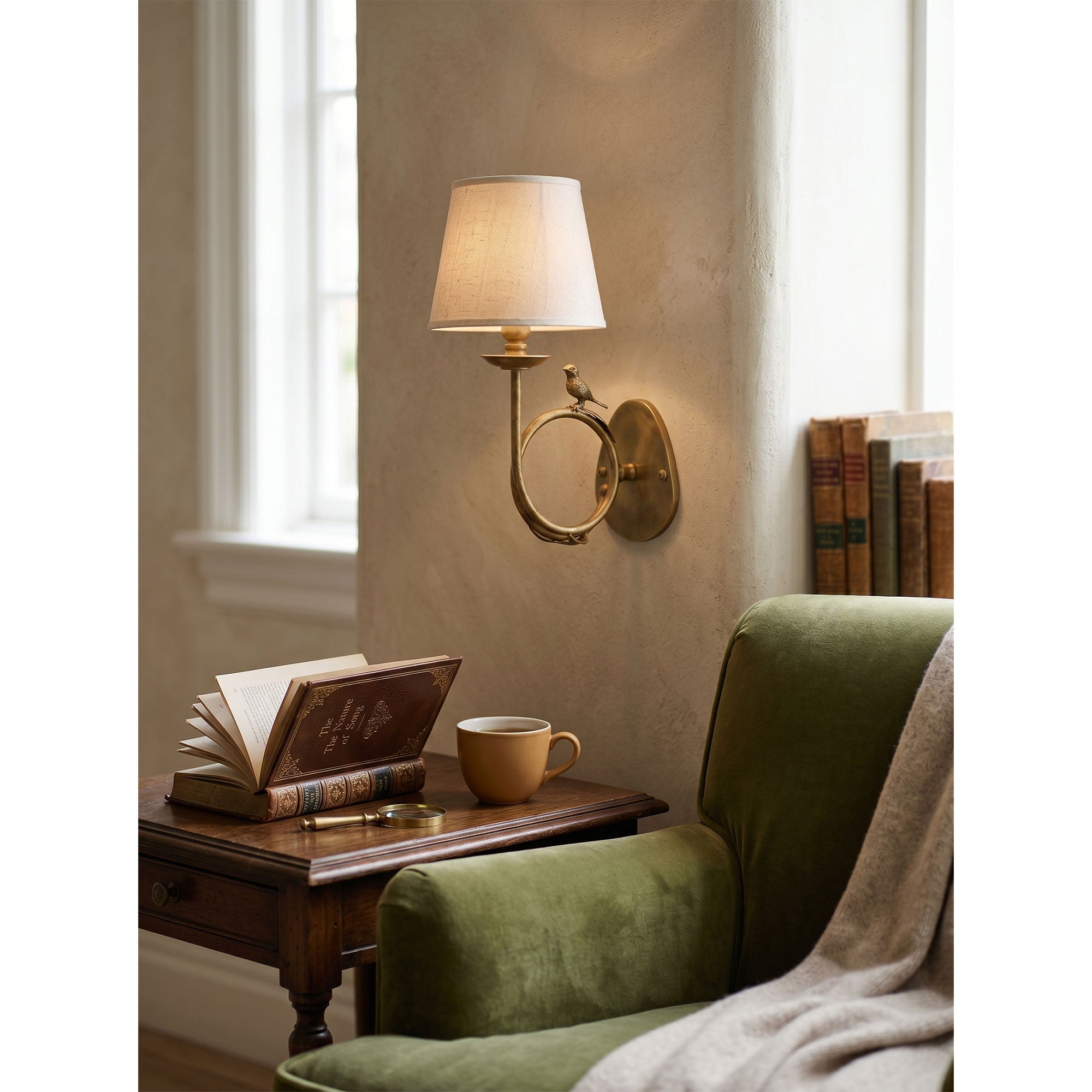 Orvienne Bird Fabric Wall Sconce