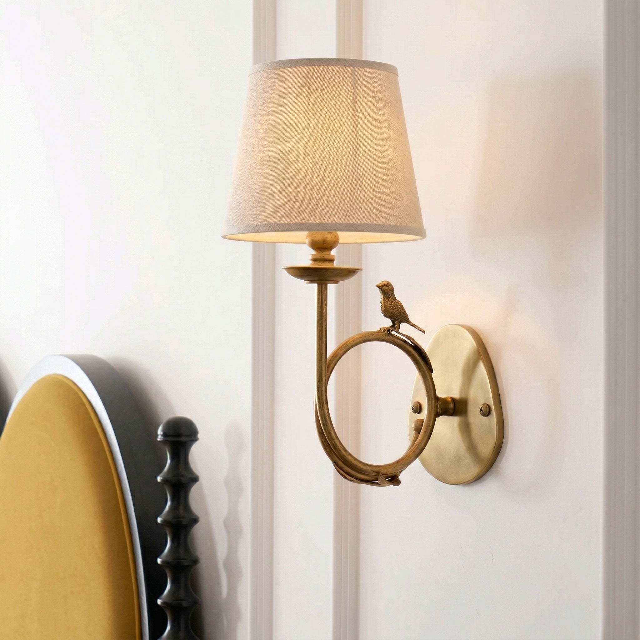 Orvienne Bird Fabric Wall Sconce