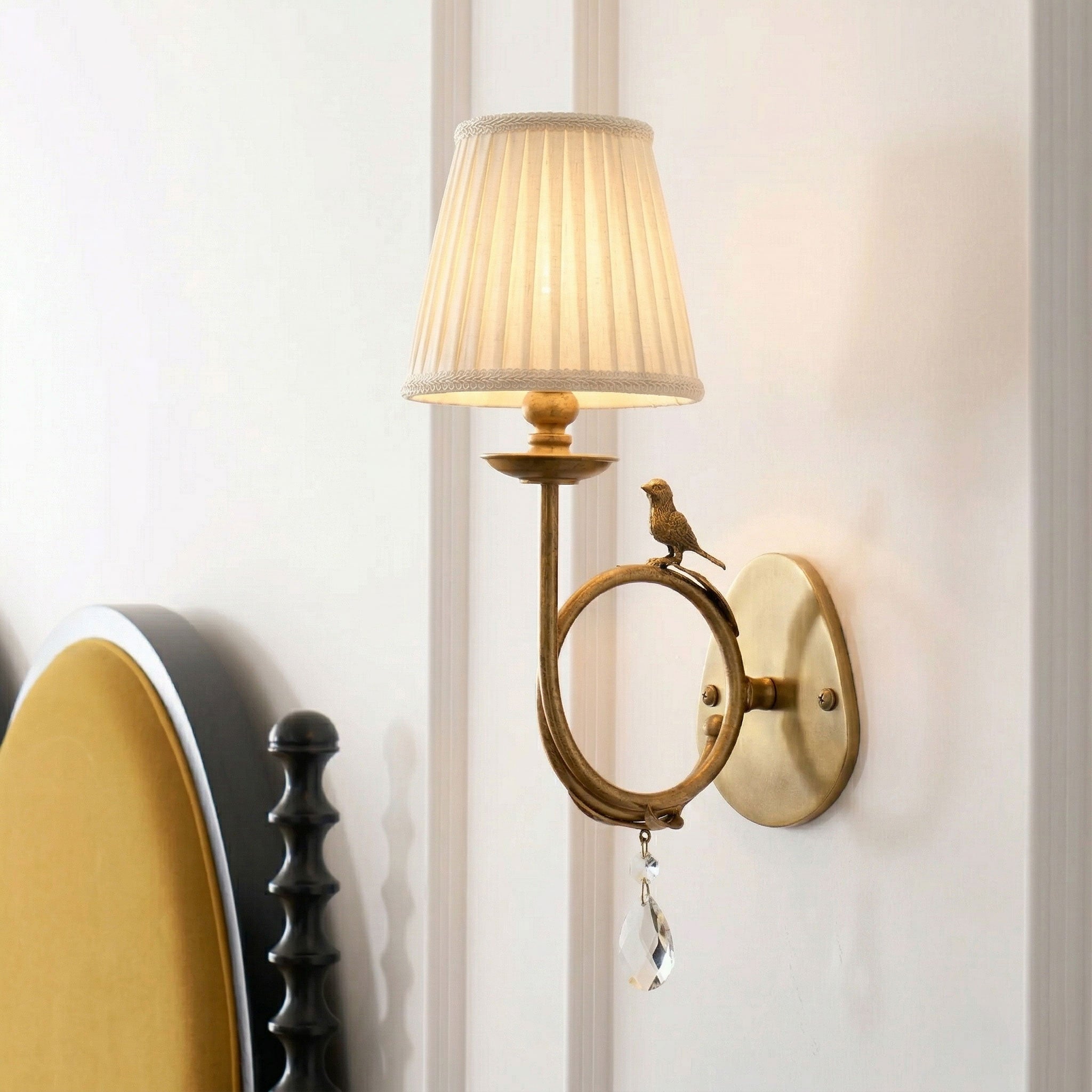 Orvienne Bird Fabric Wall Sconce