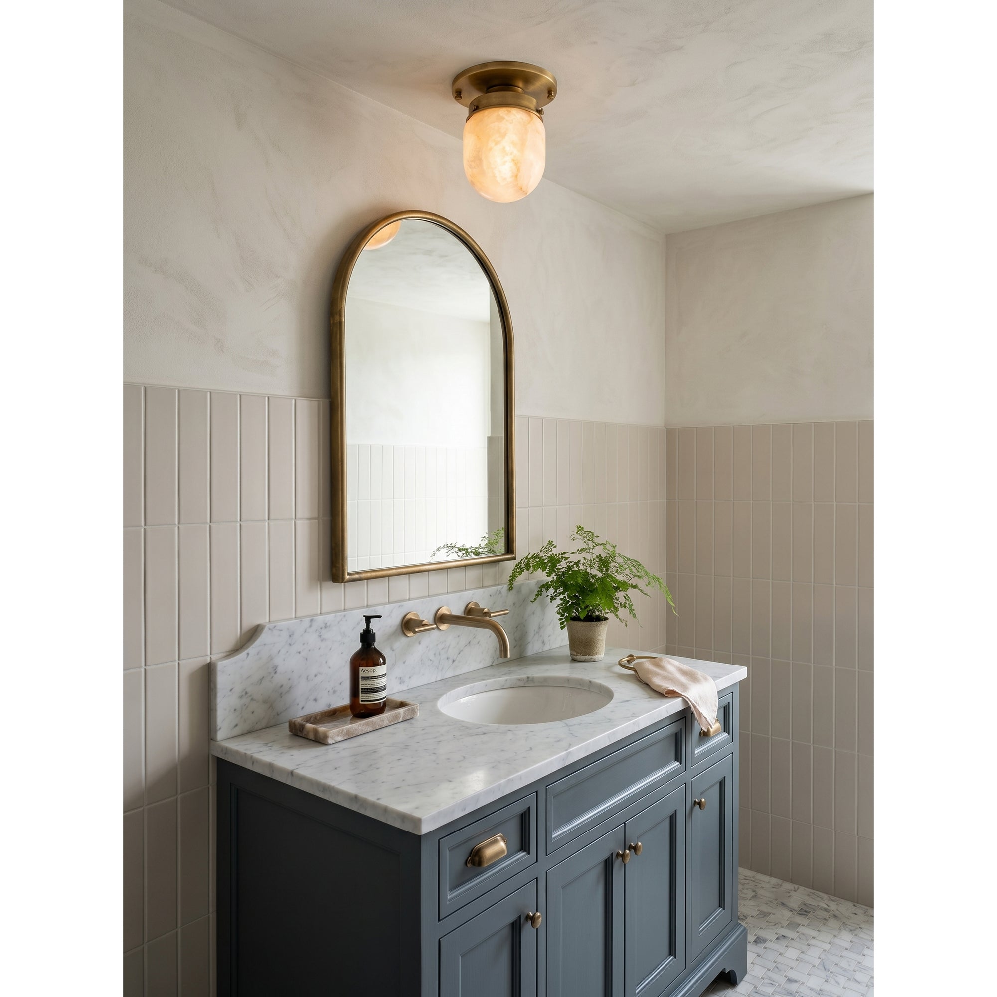 Ardenvale Shaped Alabaster Flush Mount Ceiling Light