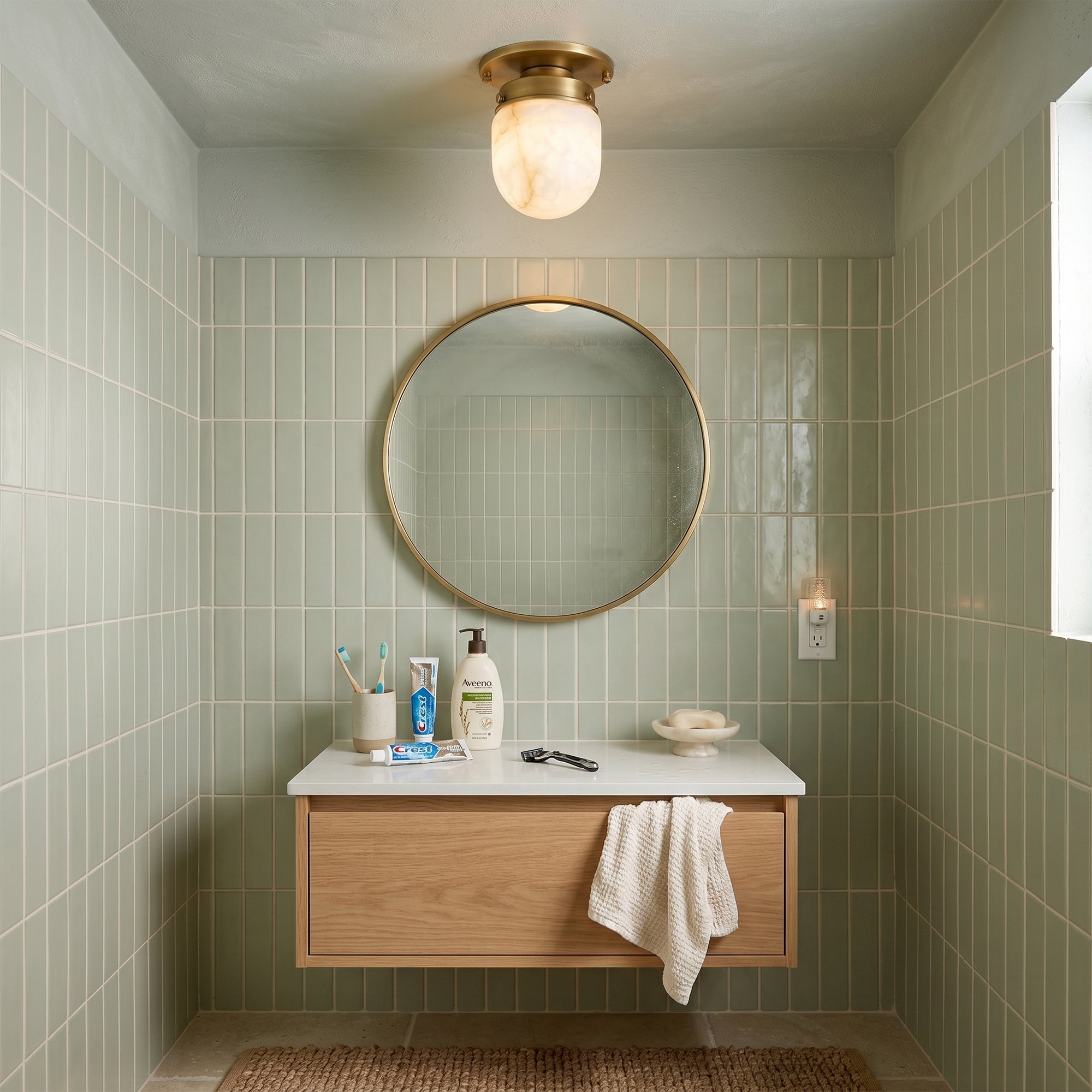 Ardenvale Shaped Alabaster Flush Mount Ceiling Light