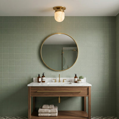 Ardenvale Shaped Alabaster Flush Mount Ceiling Light