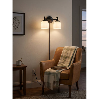 Celiaya Chart Glass Plug-in Wall Sconce
