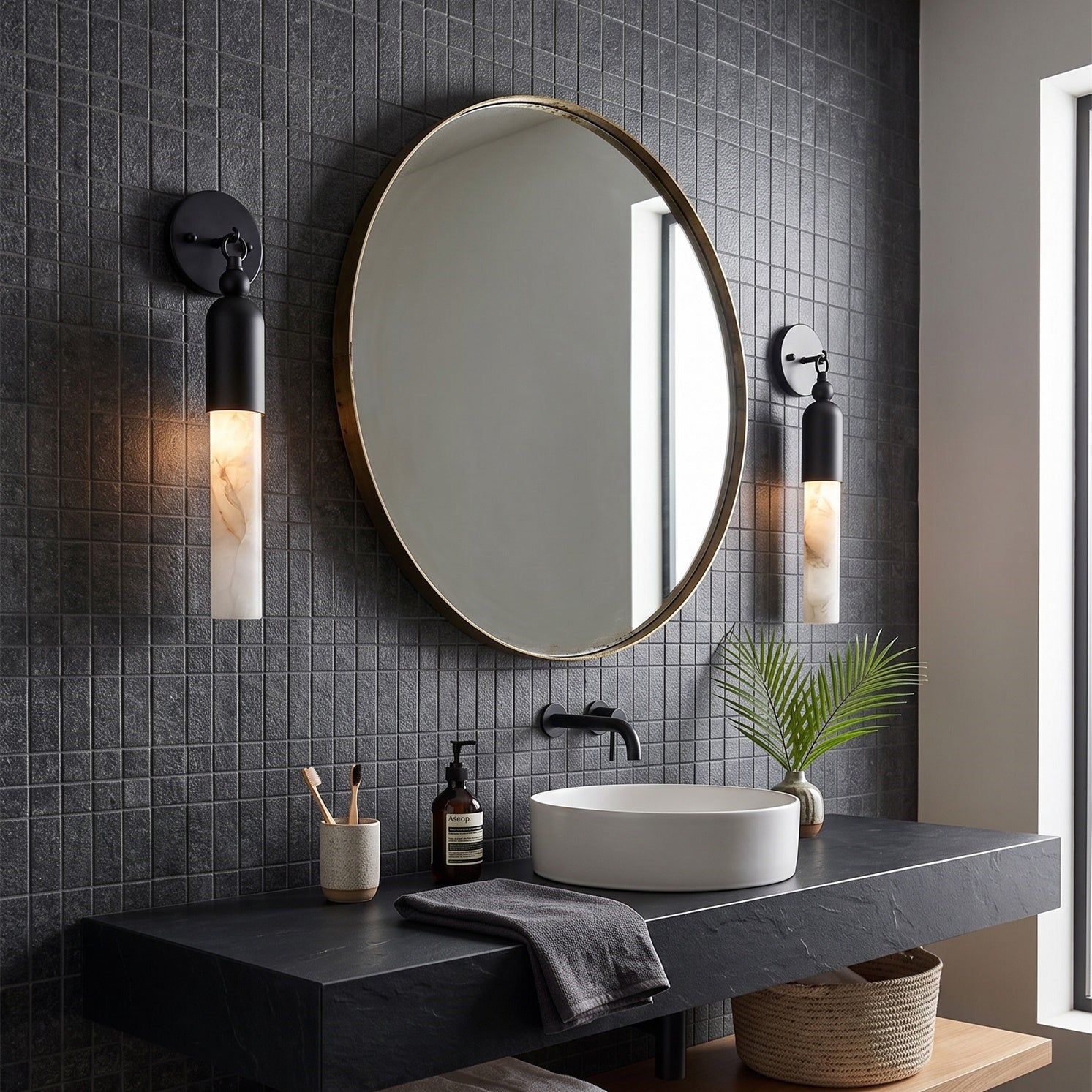 Oakcrest Alabaster Indoor Wall Light
