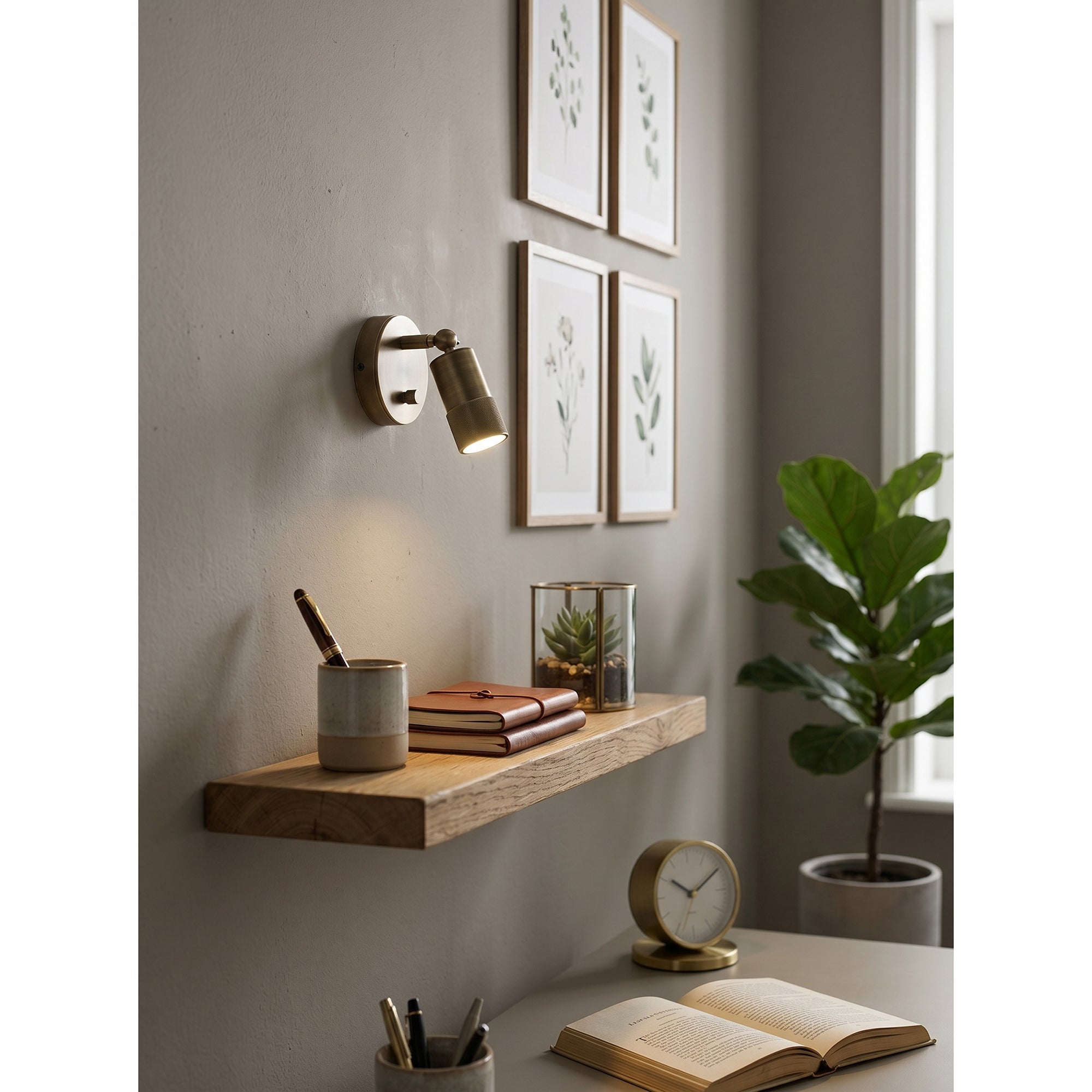 Ardencourt Brass Spotlight Indoor Wall Light